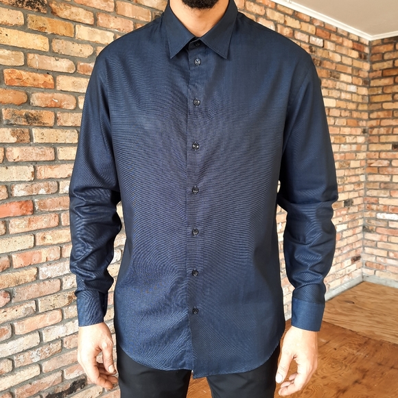Armani Collezioni Other - Armani Collezioni Birdseye Cotton Button Up Shirt